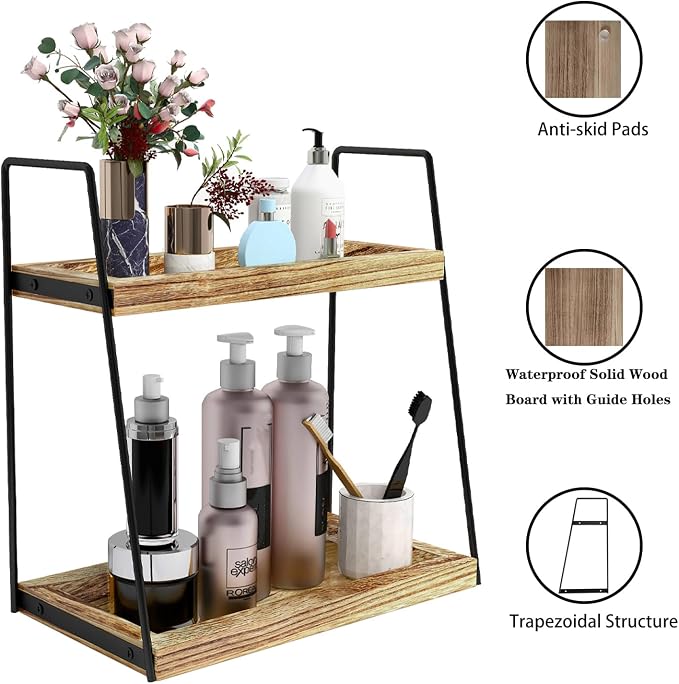 Dorhors 2 Tier Bathroom Counter Organizer Storage, Vanity Organizer - Image 6