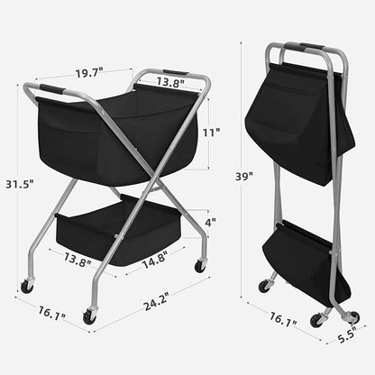 STORAGE MANIAC Collapsible Laundry Cart - Image 2
