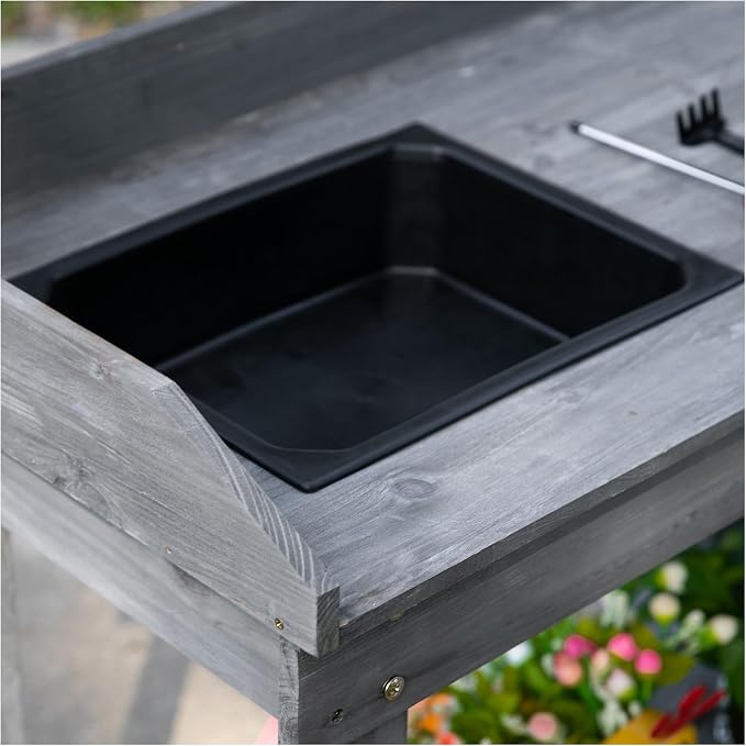 Wooden Potting Bench Outdoor Work Table - Image 9