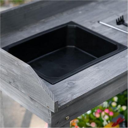 Wooden Potting Bench Outdoor Work Table - Image 9