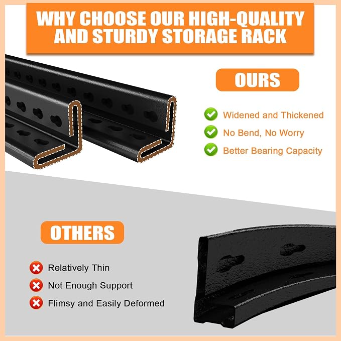 48.2" W Garage Shelving 3000LBS Storage Shelf Heavy Duty Garage Storage Shelves - Image 7