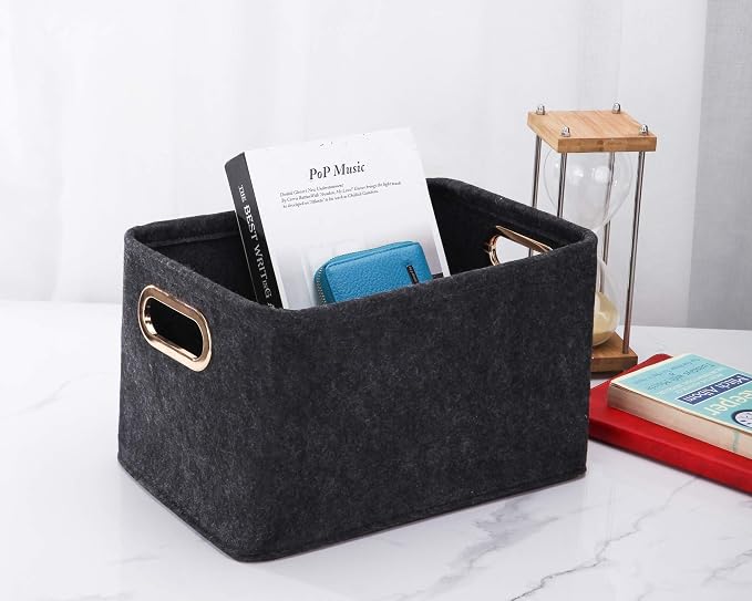 Collapsible Storage Bins Foldable Felt Fabric Storage Basket Organizer Boxes - Image 2
