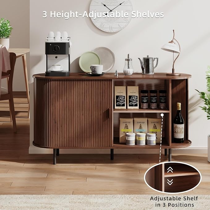 Buffet Sideboard Cabinet with Storage, Modern Accent Coffee Bar Console Table - Image 4