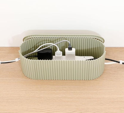 Green Cord Organizer Box, Plastic Cable Management Box - Image 6