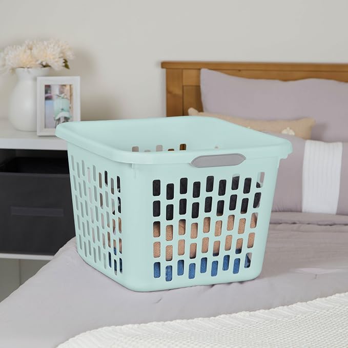 Sterilite Laundry Basket, Plastic Clothes Hamper, Large Square Bin - Image 4