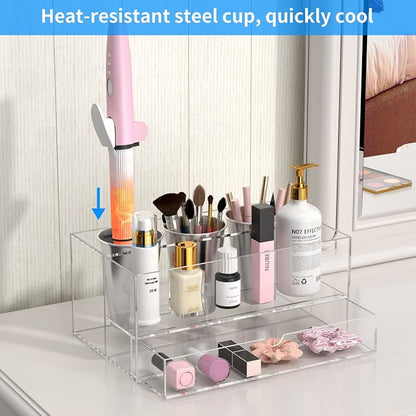 NIUBEE Hair Tool Organizer, Bathroom Countertop Blow Dryer Holder, Vanity Caddy - Image 3