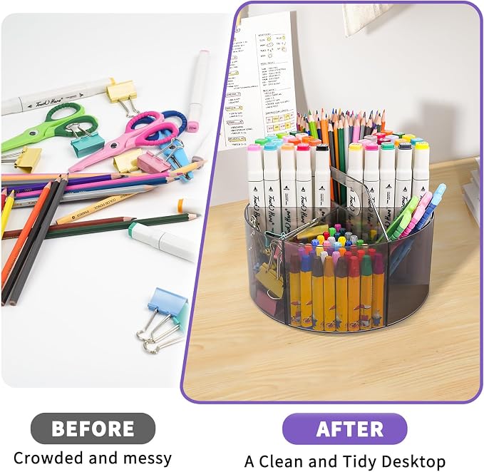 Acrylic Pen Organizer, 360 Degree Rotating Desk Organizer - Image 7