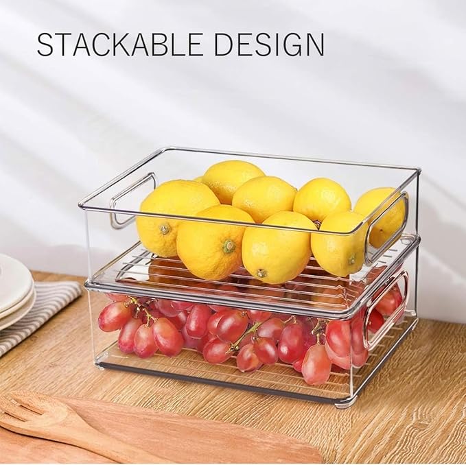 9 Pack Refrigerator Organizer Bins, 3 Sizes Clear Pantry Storage - Image 5