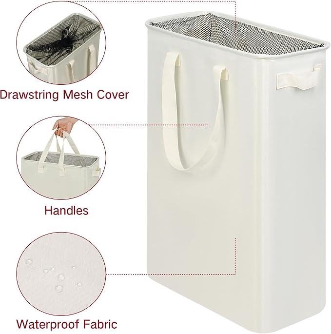efluky Slim Laundry Basket, Narrow Laundry Hamper - Image 3