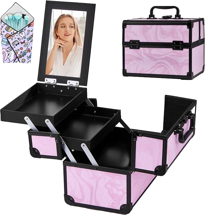 Makeup Train Case, Portable Makeup Case by Unknown
