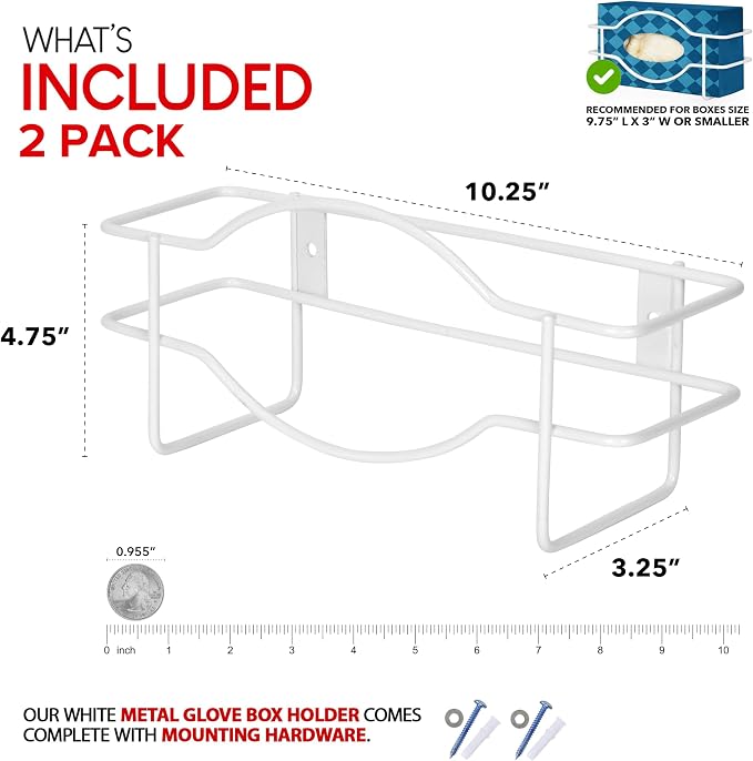 Stock Your Home Tissue Box Shelf, Glove Box Holder Wall Mount, - Image 3