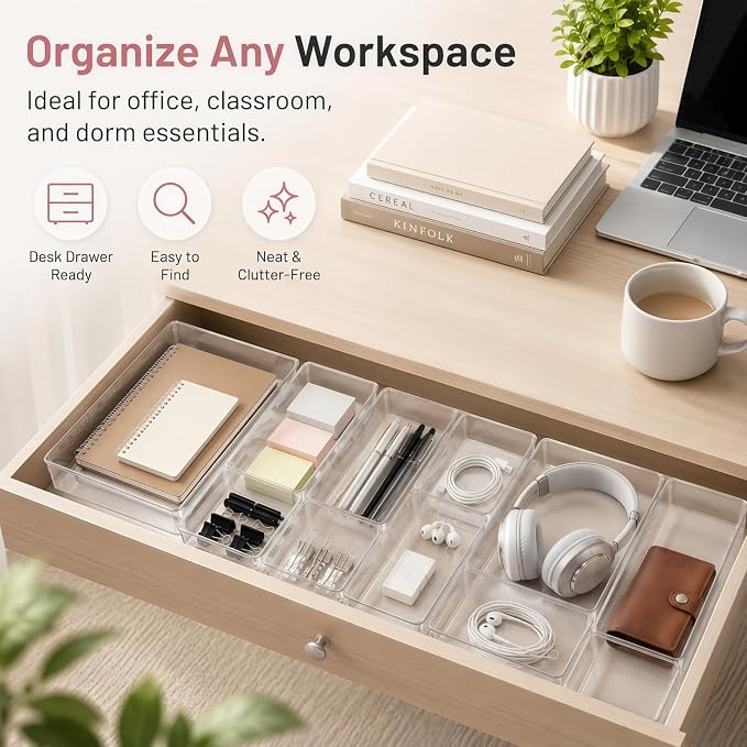 12 Pack Large Drawer Organizer Bins - Image 7