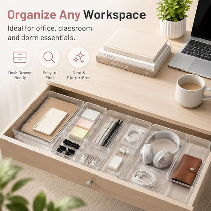 12 Pack Large Drawer Organizer Bins - Image 7