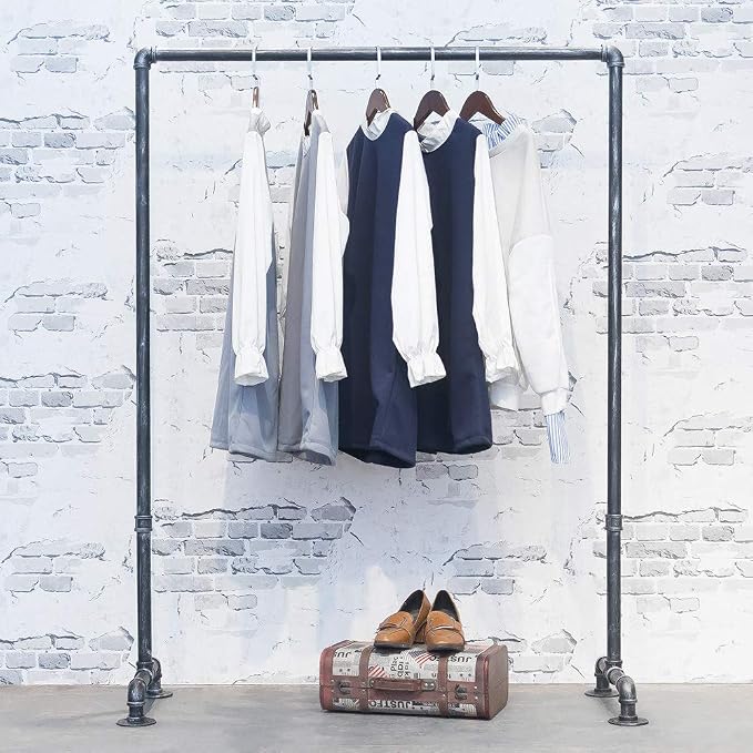 Industrial Pipe Clothing Rack 59in, Clothes Racks - Image 2