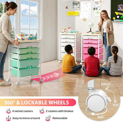 Goovilla Rolling Cart with 5 Drawers - Image 5