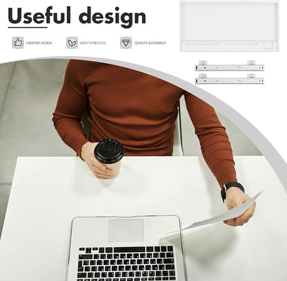 jojofuny 1 Set of Keyboard Tray Under Desk, Keyboard Sliding Tray Under Desk - Image 7