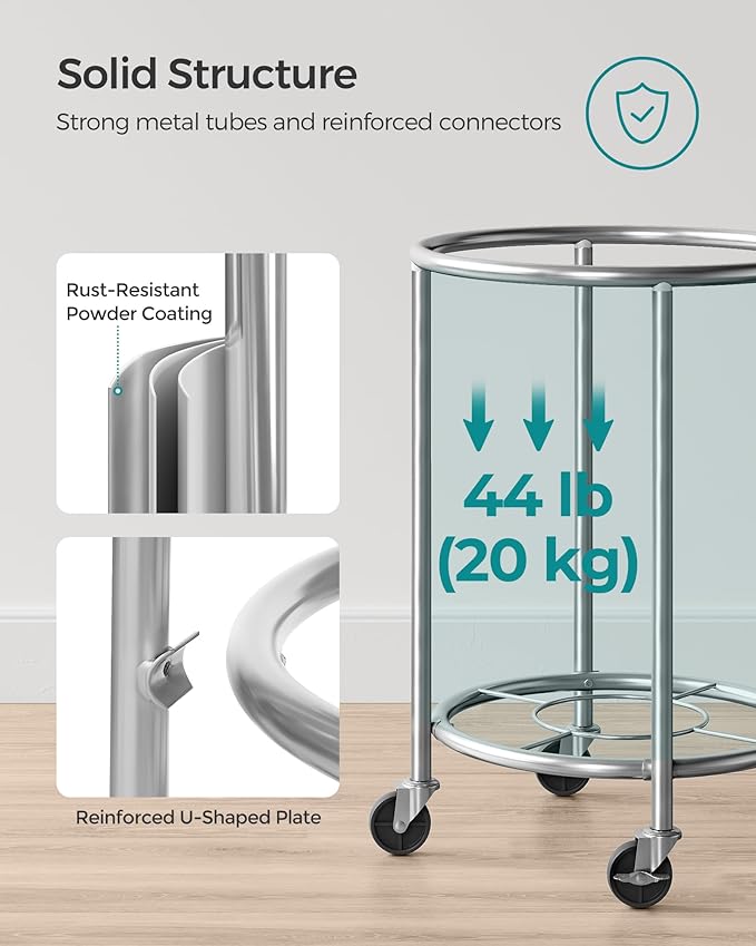 SONGMICS Laundry Basket, Rolling Steel Frame - Image 7
