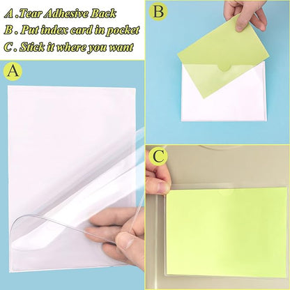 36 Pack Self-Adhesive Index Card Pockets - Image 3