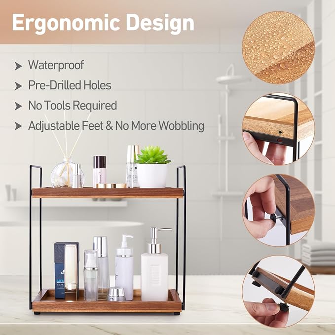Bathroom Counter Organizer Countertop Storage - Image 3