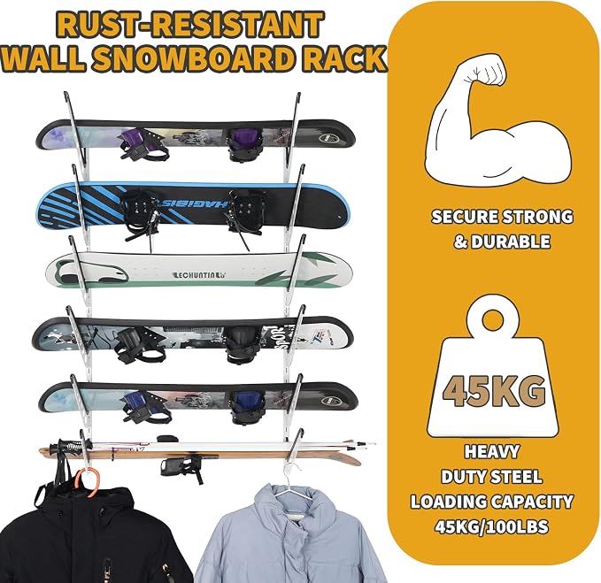 Snowboard Wall Racks, Adjustable Storage Rack - Image 4