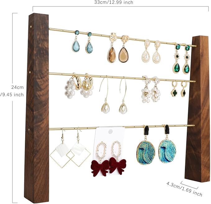 GemeShou 3 Tiers Walnut Earring display stands - Image 4