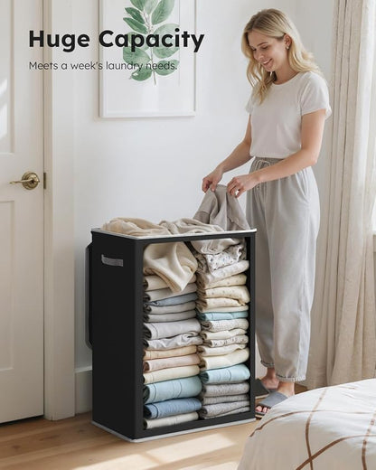 SOLEDI Laundry Hamper with Lid 130L Large & Tall Collapsible Laundry Basket - Image 3