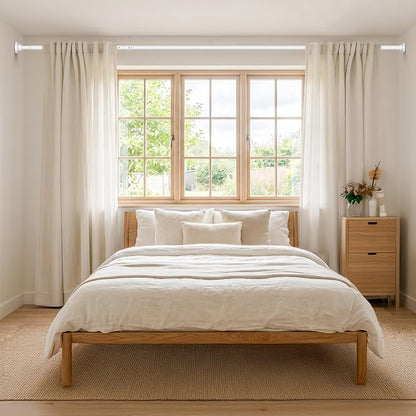 Long Tension Curtain Rod 40-113inch White Curtain Rods no Drilling Adjustable - Image 6