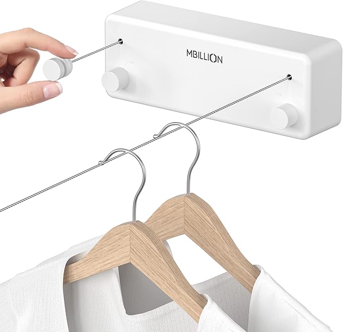 Mbillion Retractable Clothesline 13.8 Ft Stainless Steel Double Clothes line by Mbillion