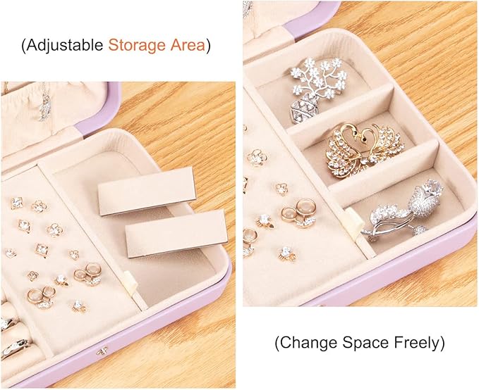 LANDICI Small Jewelry Box for Women Girls, PU Leather Travel Jewelry Case - Image 4