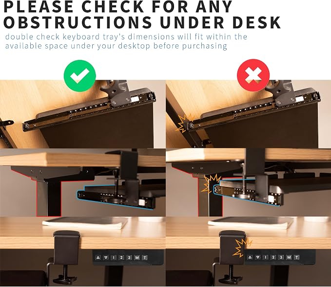 VIVO Large Height Adjustable Under Desk Keyboard Tray - Image 7