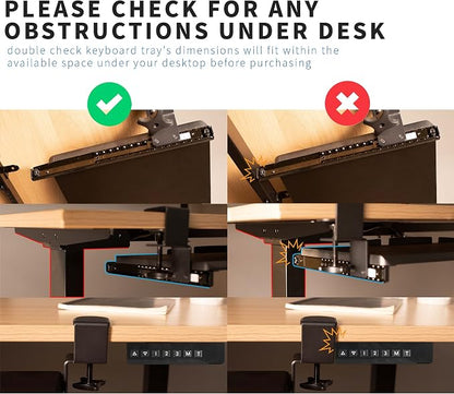 VIVO Large Height Adjustable Under Desk Keyboard Tray - Image 7