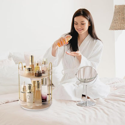 Rotating Makeup Organizer for Vanity 2 Tier - Image 6