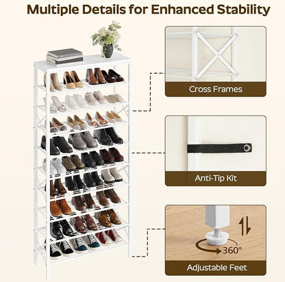 YATINEY 10 Tier Shoe Rack, Large Capacity Shoe Storage Organizer Holds 40 Pairs - Image 5