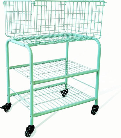 Rolling Laundry Basket with Locked Wheels, Heavy-Duty Laundry Cart by HENNZE