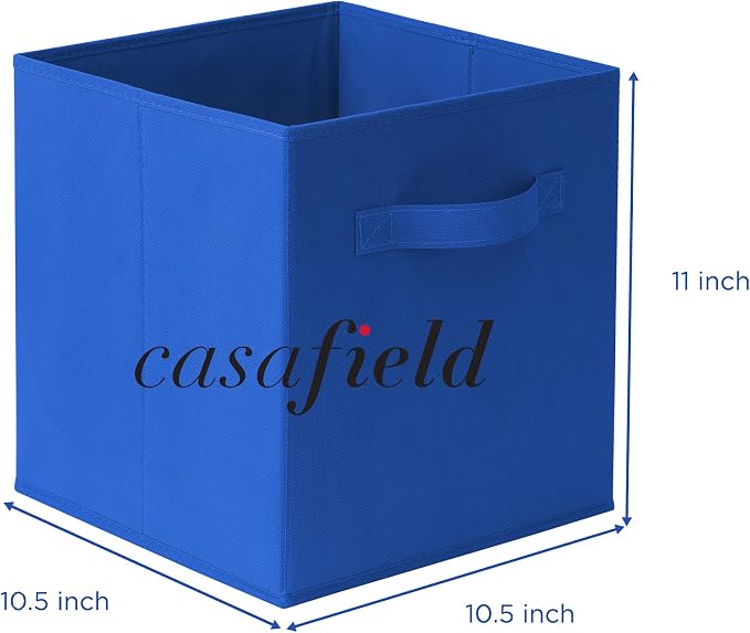 Casafield Set of 6 Collapsible Fabric Cube Storage Bins, Royal Blue - Image 7