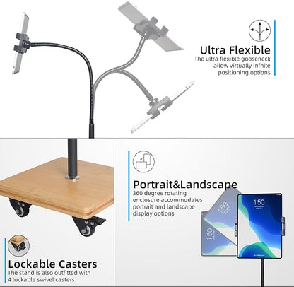 wishacc Tablet Floor Stand for Bed - Image 7