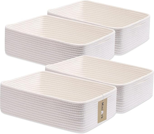 Large Shallow Organizing Baskets 15x11x5.1 Inches by MiniArkStorageBasketsHome