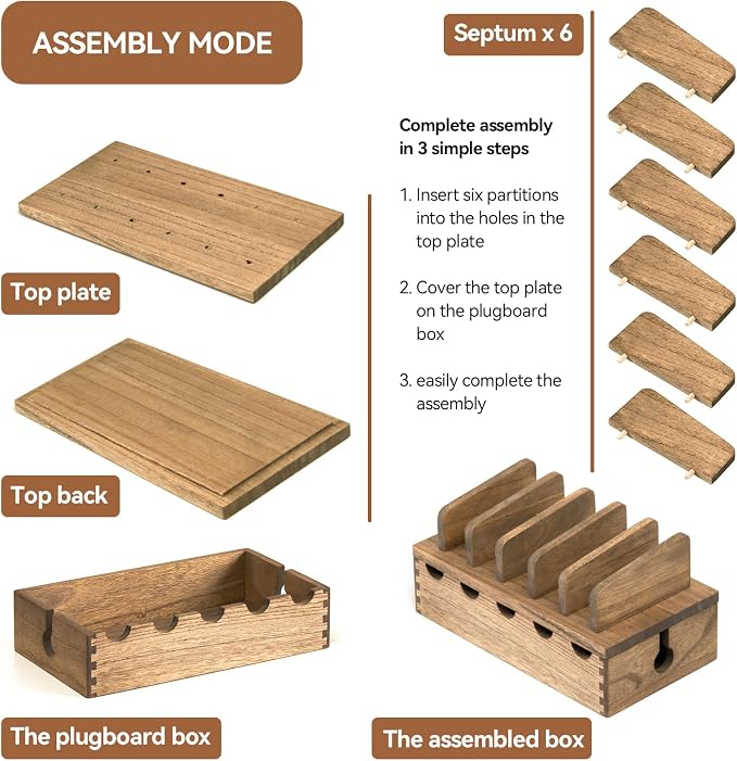 KIRIGEN Wood Charging Station Rack Organizer - Image 5