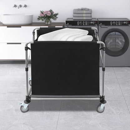 Commercial Laundry Cart with Wheels, Folding Laundry Hamper Cart, Heavy Duty - Image 6