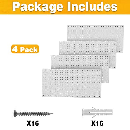 Pegboard Smith Metal Pegboard Panels 12" x 24", 4 Pack Grey Wall Mounted Tool - Image 3