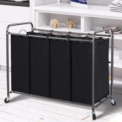 Laundry Sorter Hamper with Wheels, Heavy-Duty Laundry Sorter Rolling Cart - Image 7