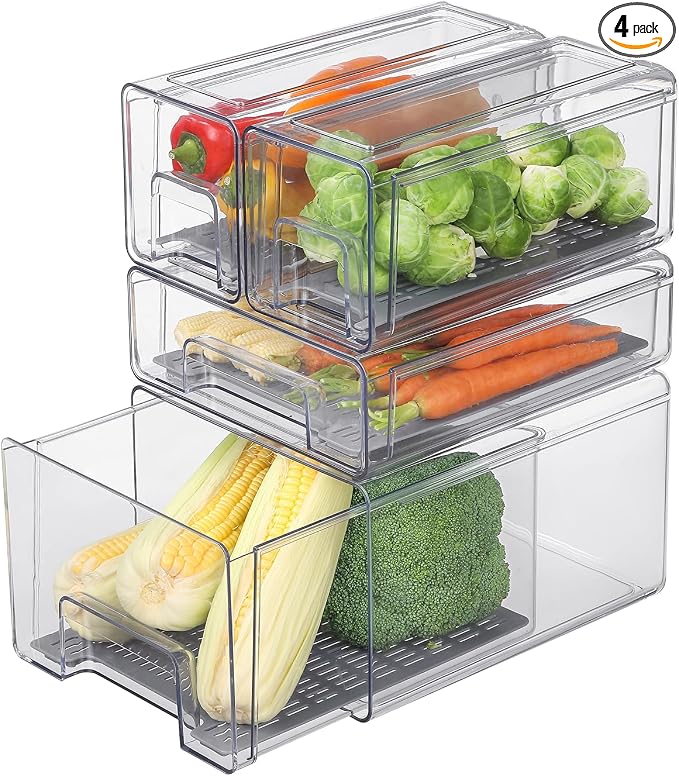Plastic Clear Fridge Storage Organizer by Bronkeeper