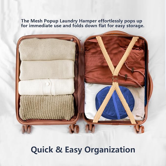 Pop Up Laundry Hamper, Mesh Laundry Basket Collapsible, Foldable Hamper - Image 4