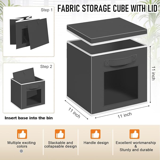 Threehoney 10 Pcs Fabric Storage Cubes - Image 3