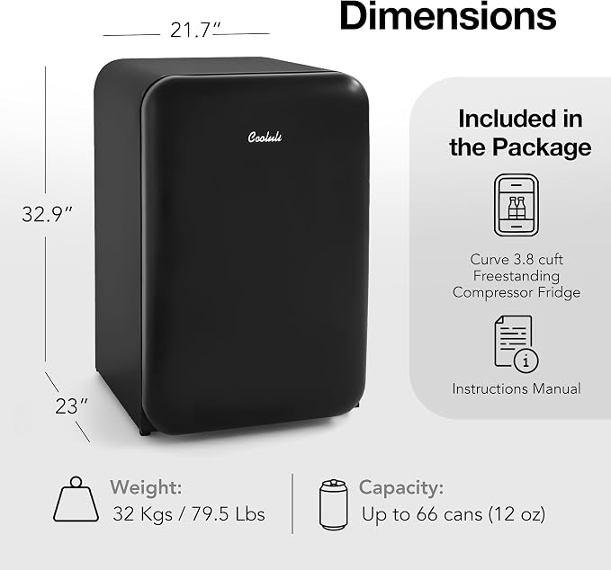 Cooluli Curve 3.8 cu ft Mini Fridge - Image 6