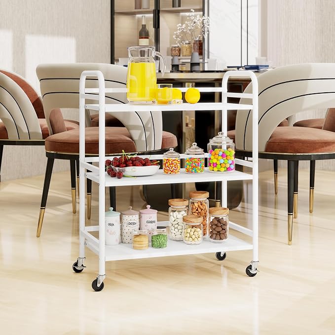 HDANI 3 Tier Metal Utility Multipurpose Rolling Cart, Large Capacity Heavy Duty - Image 6