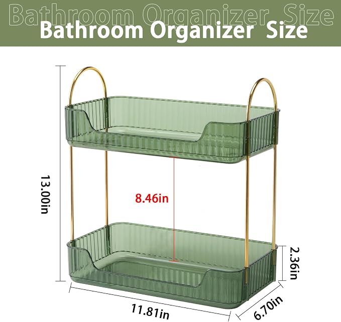 shuang qing Bathroom Counter Organizer Countertop Storage, Cosmetics Skincare - Image 3