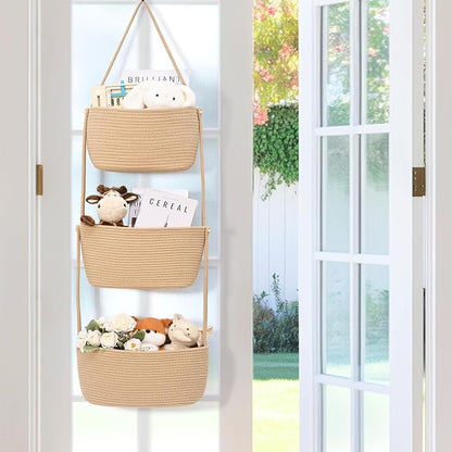 Hanging Basket, 3-Tier Woven Wall Basket - Image 7