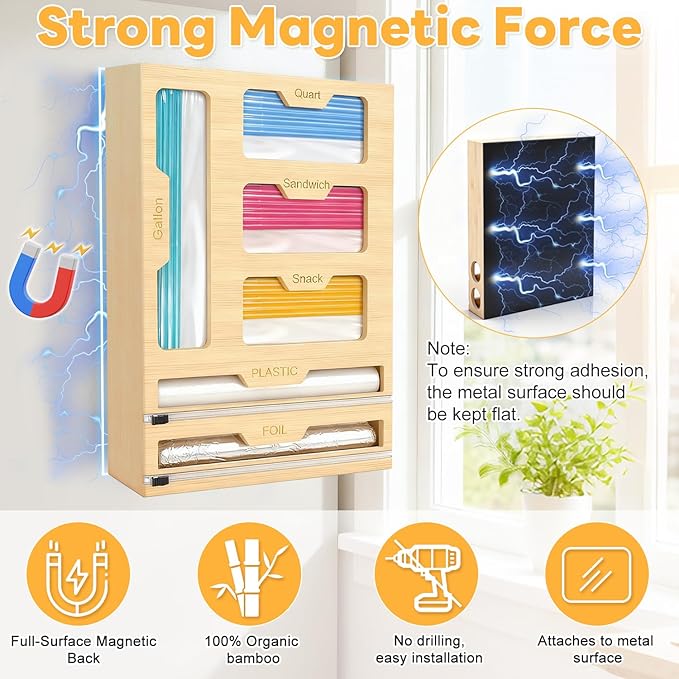 Magnetic Storage Bag Organizer 6 In 1 Ziplock Bag Organizer - Image 2
