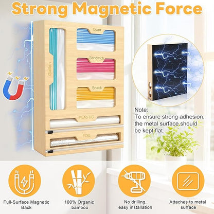 Magnetic Storage Bag Organizer 6 In 1 Ziplock Bag Organizer - Image 2